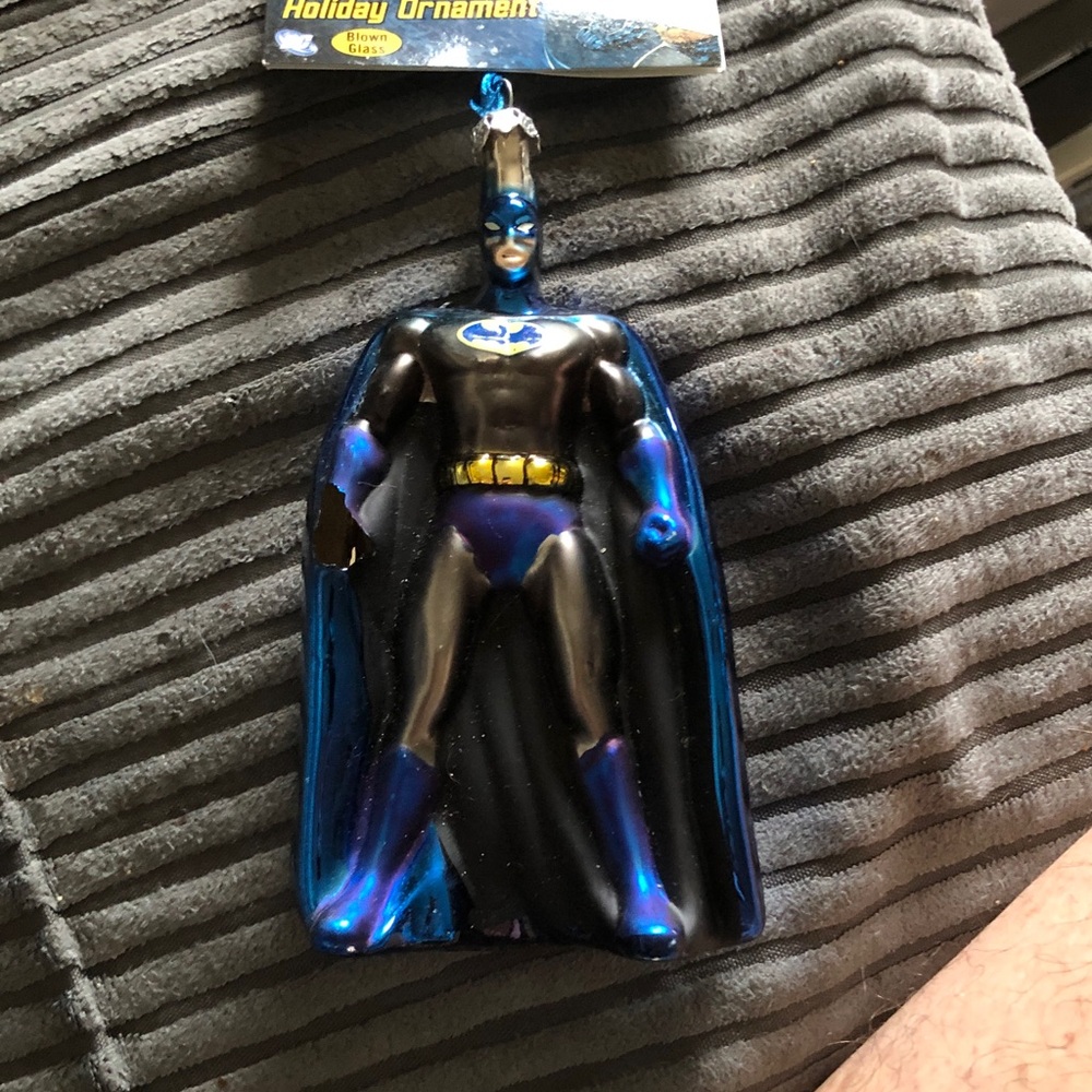 Batman-Style Blue and Black Costume Ornament